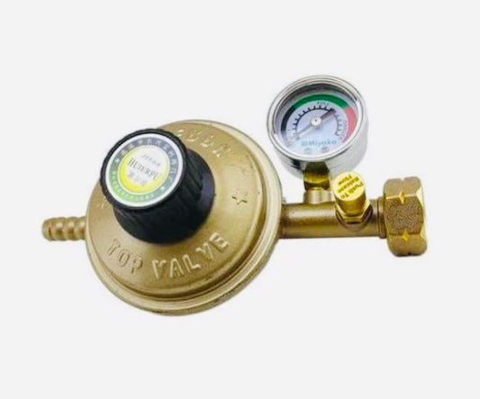 Détendeur de gaz butane avec manomètre+ Anti-Fuite Qualité Supérieure.