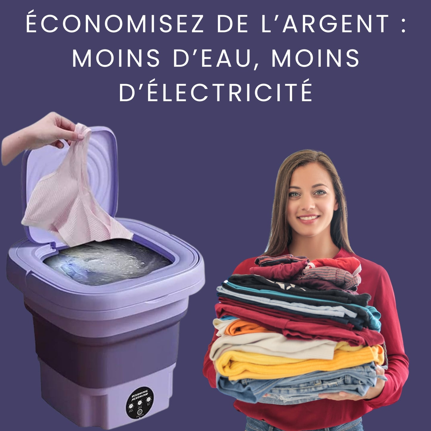 🧺 MINI MACHINE À LAVER 8L – Libère-toi du Calvaire du Linge !