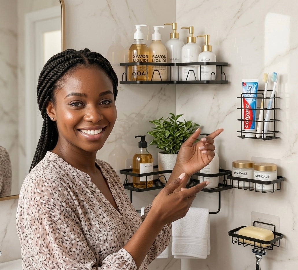 Système d'Organisation de Salle de Bain Premium 5 Pièces
