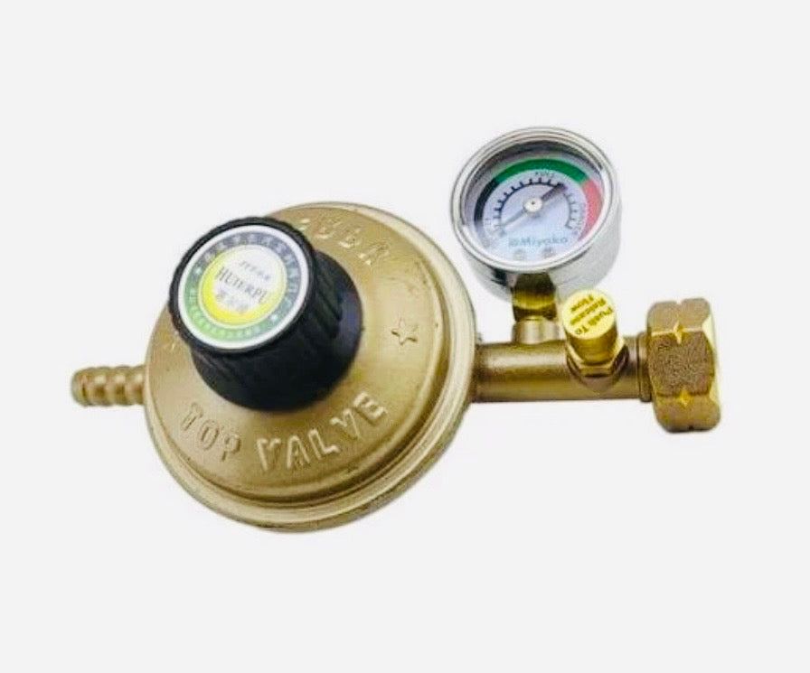 Détendeur de gaz butane avec manomètre+ Anti-Fuite Qualité Supérieure.