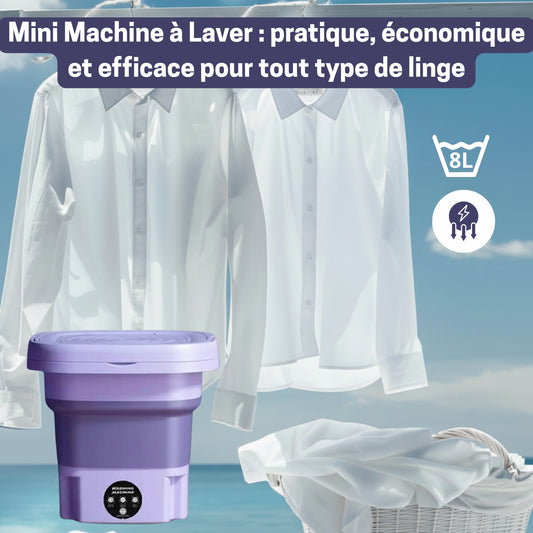 🧺 MINI MACHINE À LAVER 8L – Libère-toi du Calvaire du Linge !