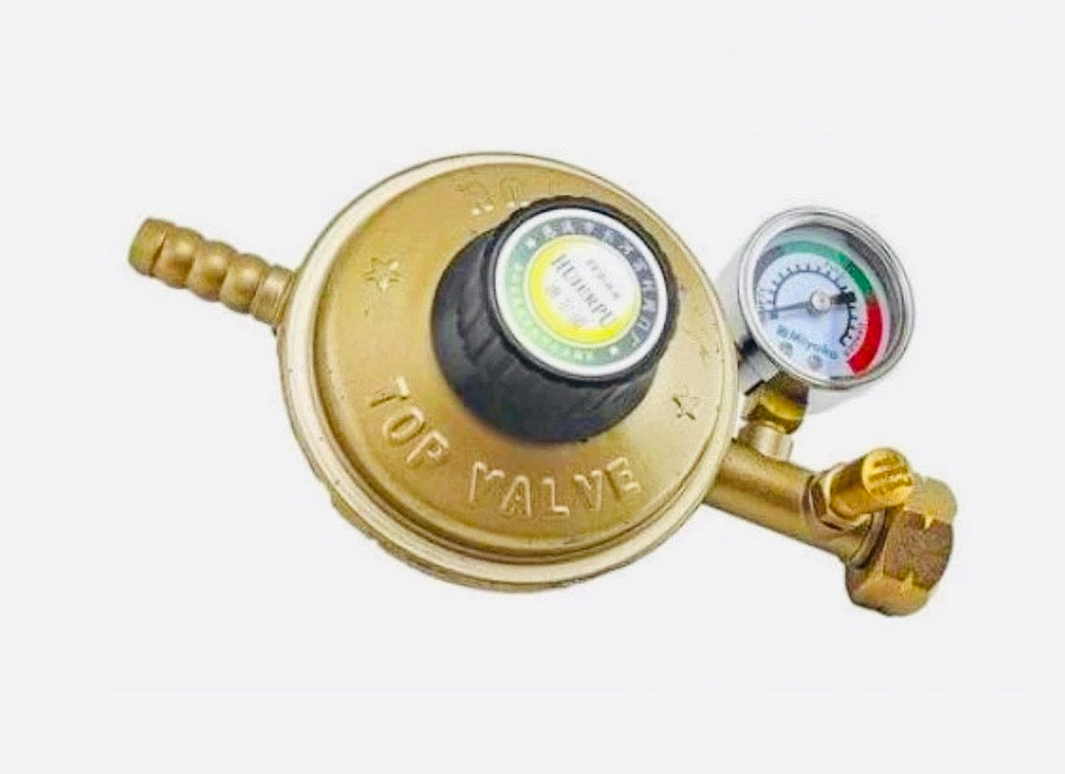 Détendeur de gaz butane avec manomètre+ Anti-Fuite Qualité Supérieure.