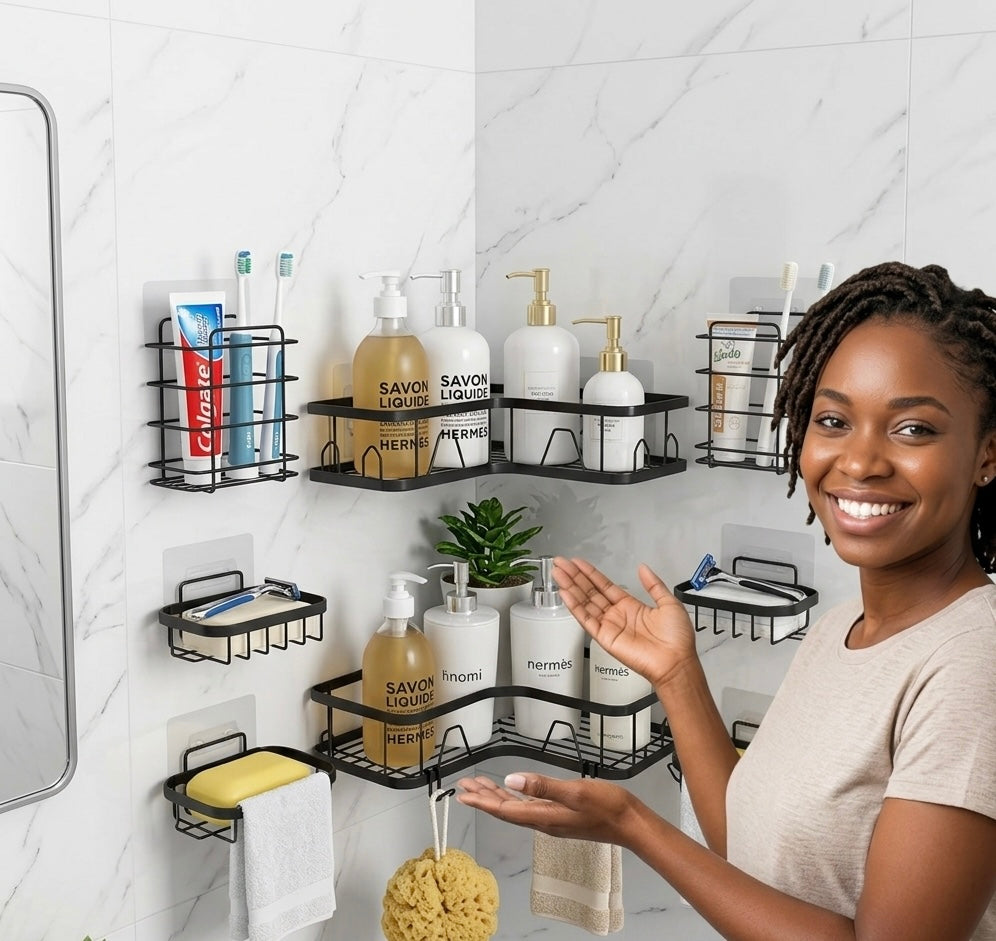Système d'Organisation de Salle de Bain Premium 5 Pièces