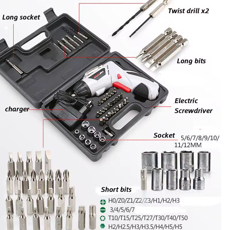 VISSEUSE ÉLECTRIQUE SANS FIL JOUSTMAX MULTIFONCTION 45PCS