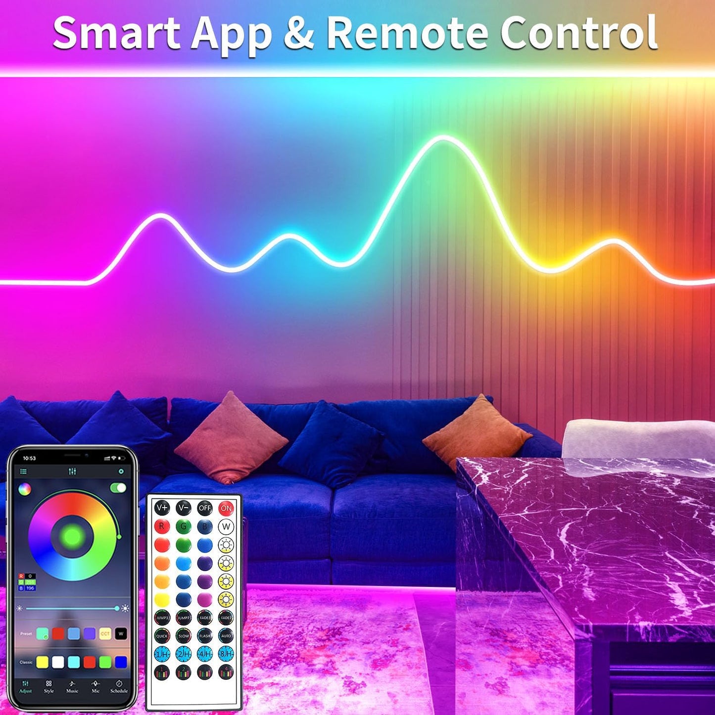 NEON LED RGB BLUETOOTH TÉLÉCOMMANDÉE ( 5 MÈTRES)