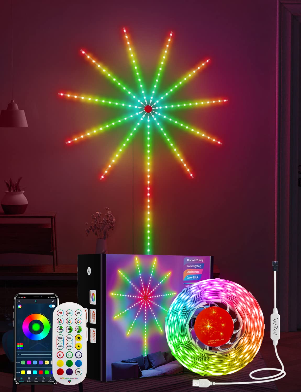 TIRA LED ÉTOILES 🌟 LUMINEUX ( Longueur 2m / Largeur 1m )