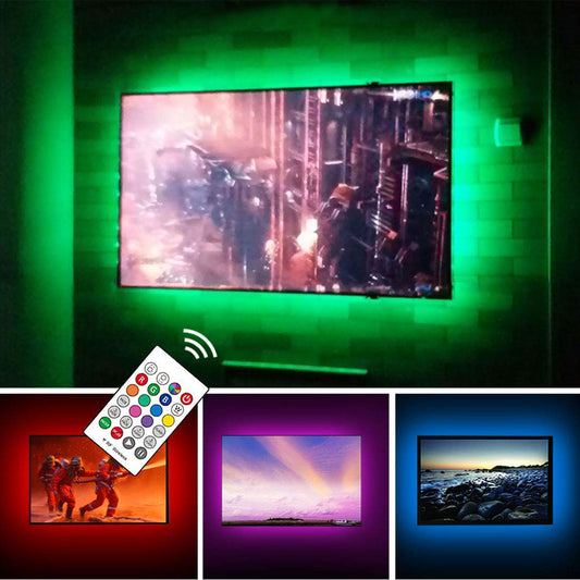 LED MULTICOLORE RGB POUR TÉLÉVISION ( 5M ) CONTRÔLE AVEC TÉLÉPHONE 📱