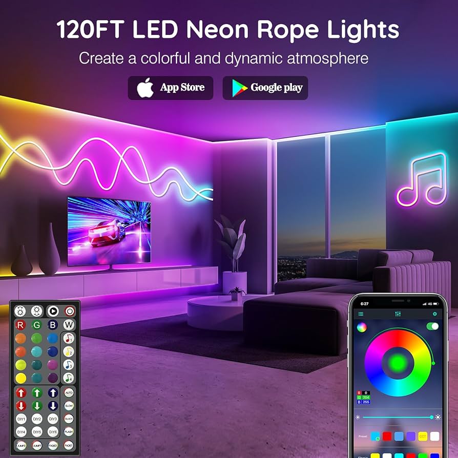 NEON LED RGB BLUETOOTH TÉLÉCOMMANDÉE ( 5 MÈTRES)