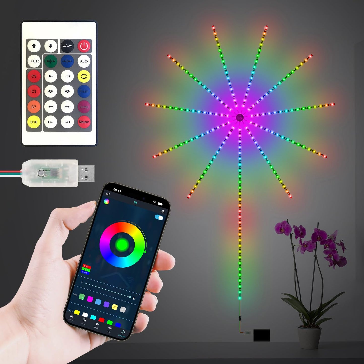 TIRA LED ÉTOILES 🌟 LUMINEUX ( Longueur 2m / Largeur 1m )