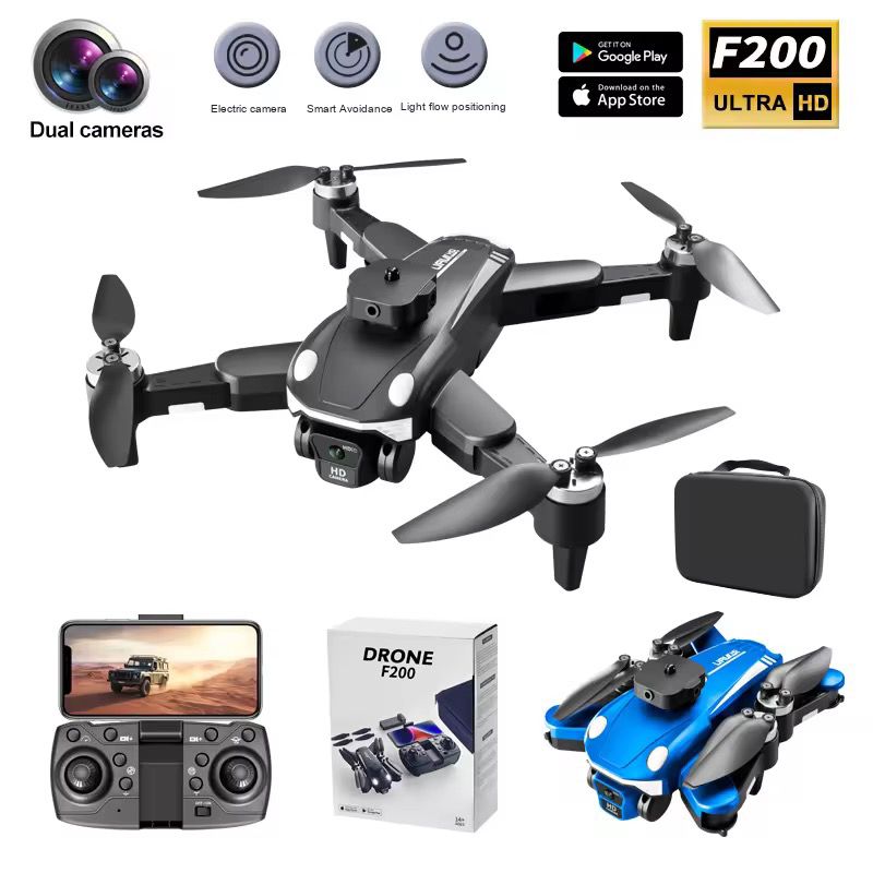 DRONE INTELLIGENT AVEC DÉTECTEUR D’OBSTACLE F200 - X 2 BATTERIES